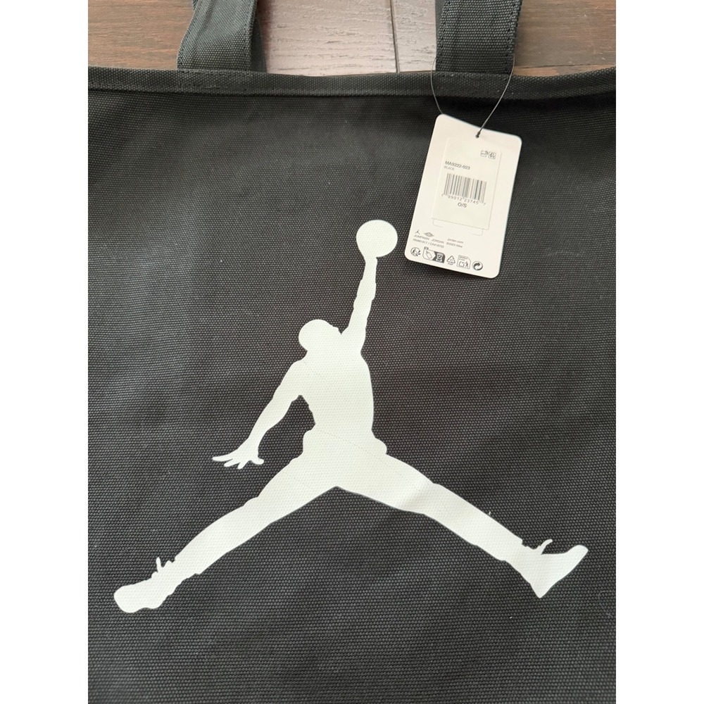 Jordan Jumpman Canvas Tote Bag Black White Logo MA9222-023 New - Picture 2 of 9
